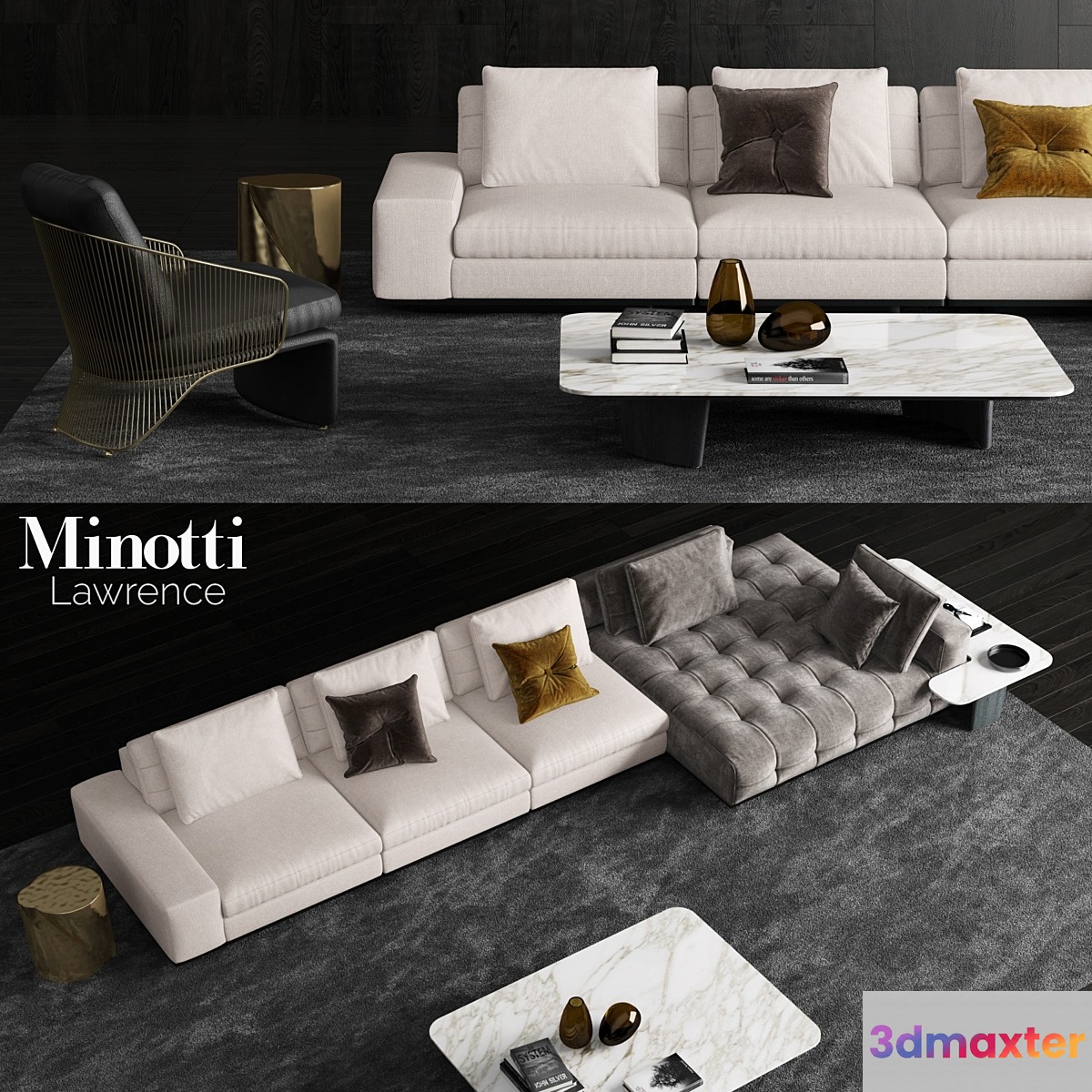 Minotti Lawrence Sofa 3D Max