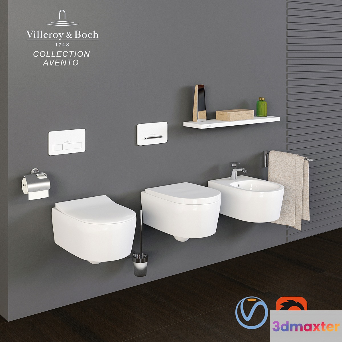 Villeroy & Boch collection Avento toilet bowl bidet 3D Max