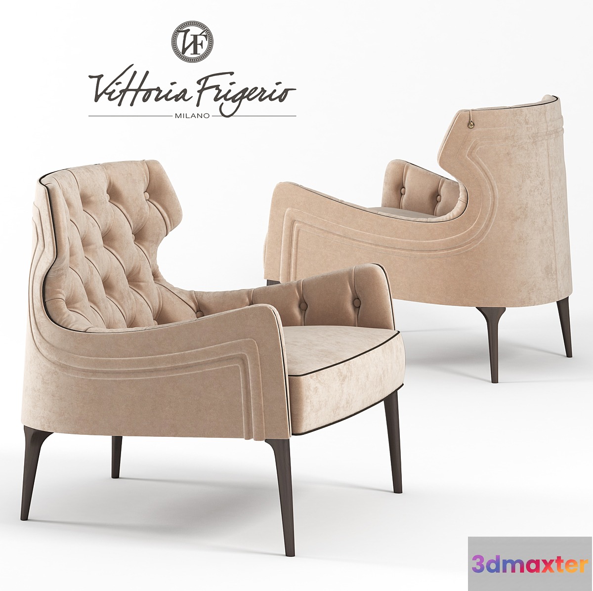 Vittoria Frigerio Piola Capittone armchair 3D Max