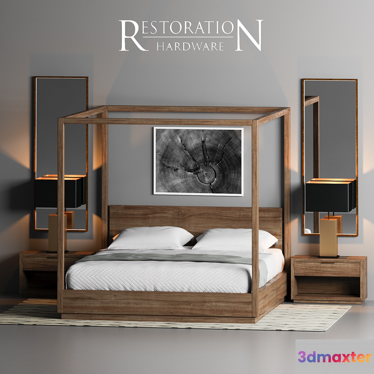 RH MACHINTO CANOPY BED 3D Max