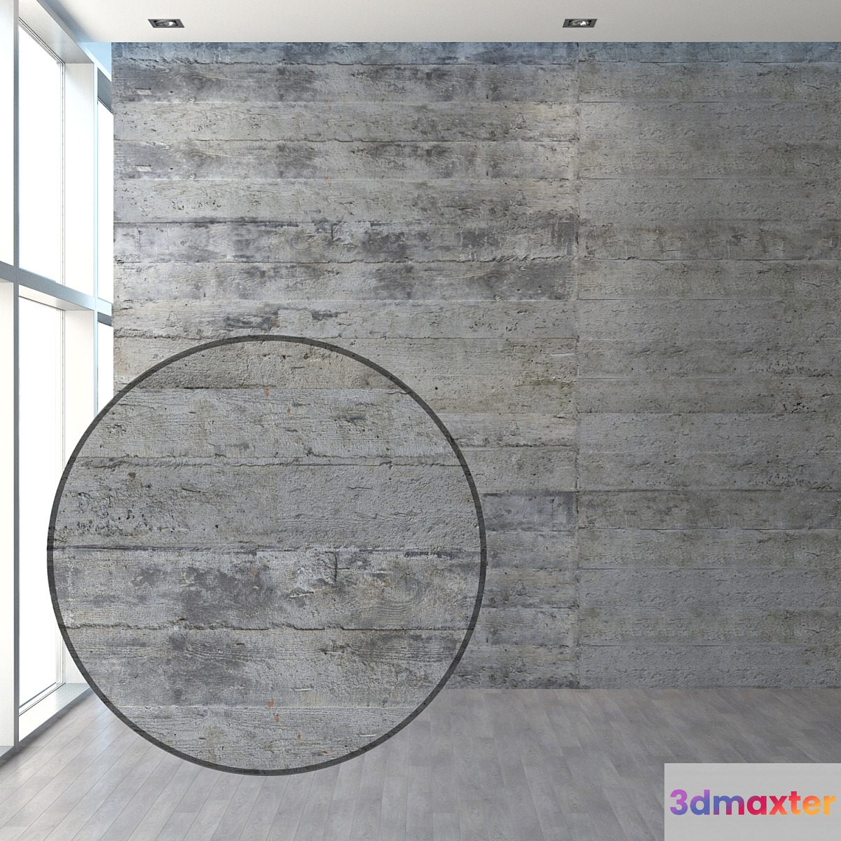 Concrete with traces of formwork 3D Max