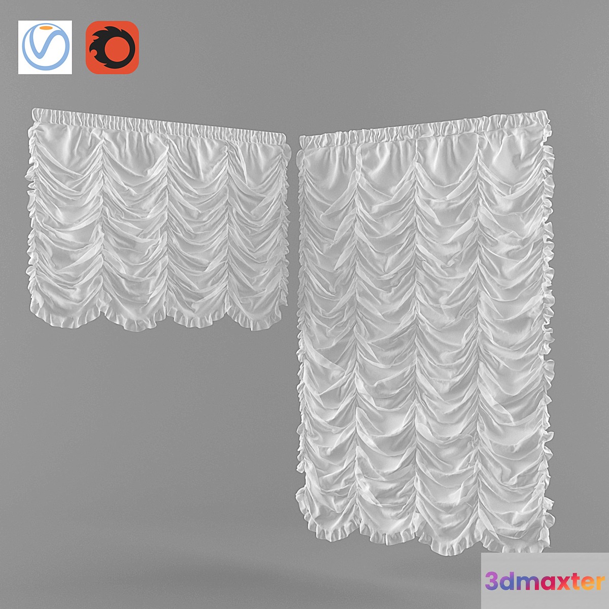 French Curtain Vray + Corona 3D Max
