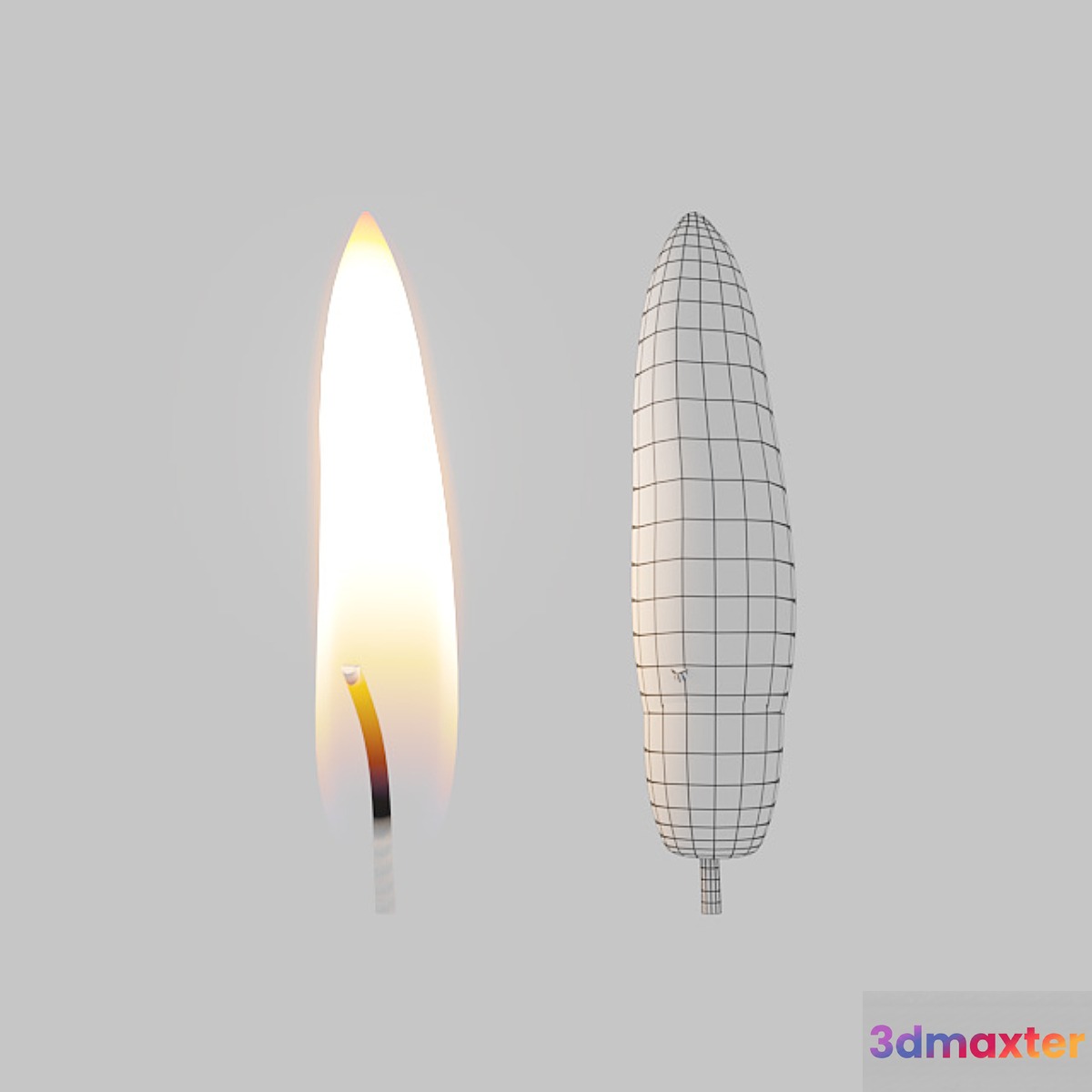 Candle flame with animation 3D Max