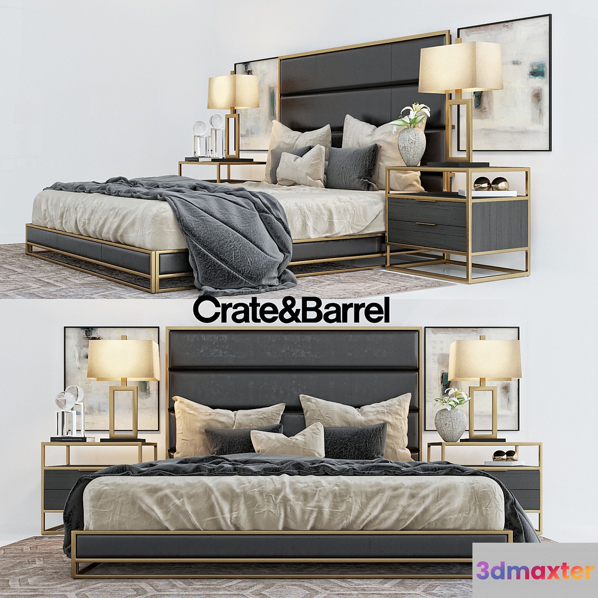 Crate & Barrell oxford collection bed - No.2