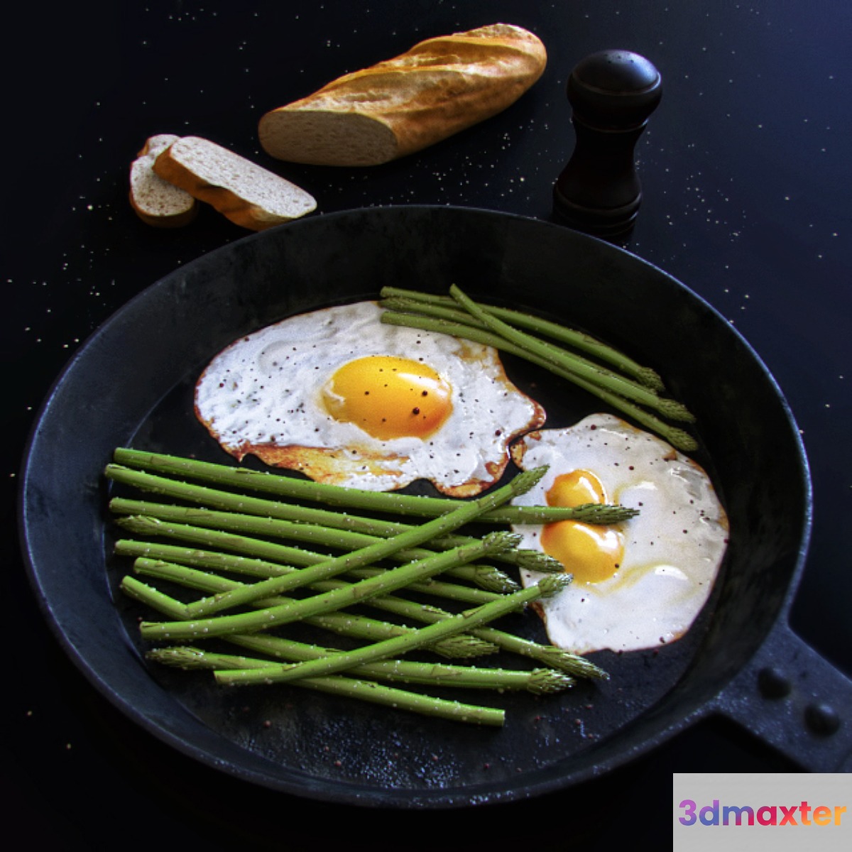 Scrambled eggs with asparagus