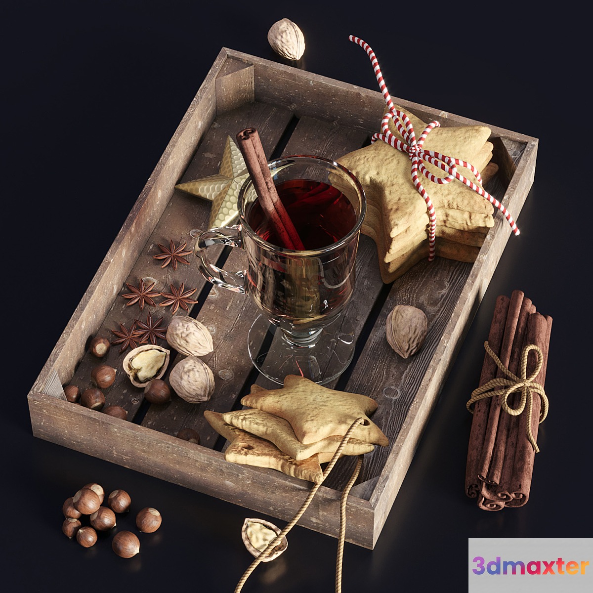 Hot Drinks for New Year's 3D Max