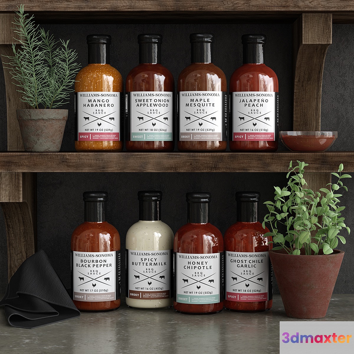 Set of sauces for barbecue