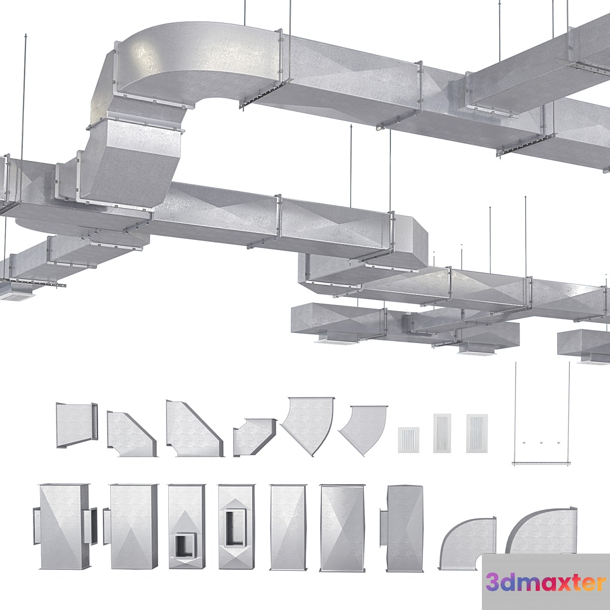 Ventilation system 3D Max