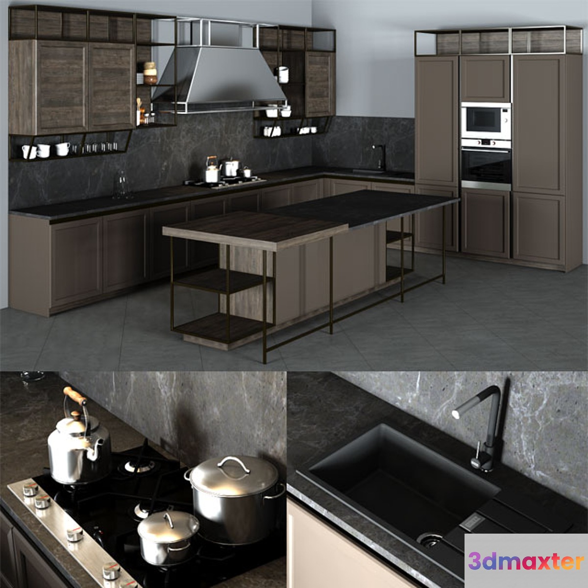 Frame Snaidero Kitchen Furniture 3D Max