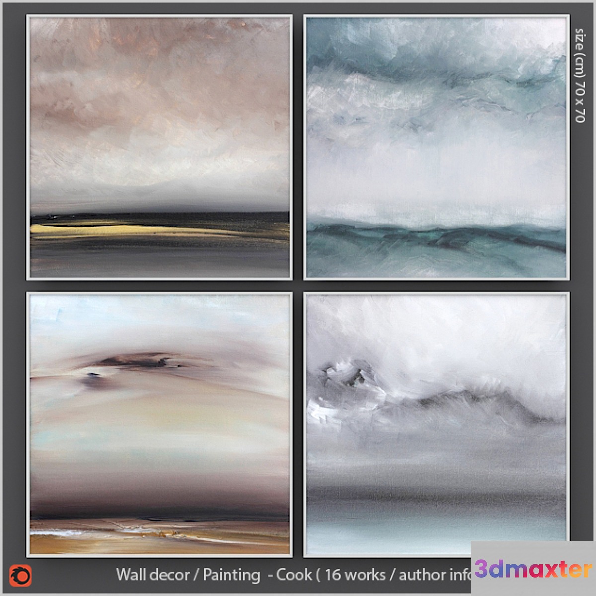 Wall decor - pictures set 12 3D Max