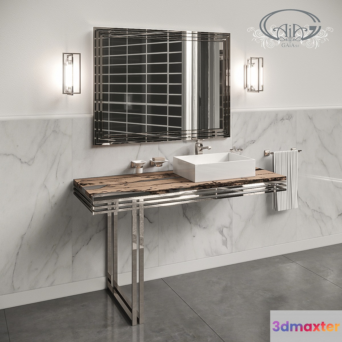 A set of furniture and sanitary ware for the bathroom Gaia Mobili # 3 3D Max