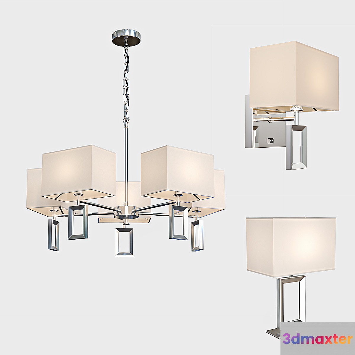 Chandeliers square 3D Max