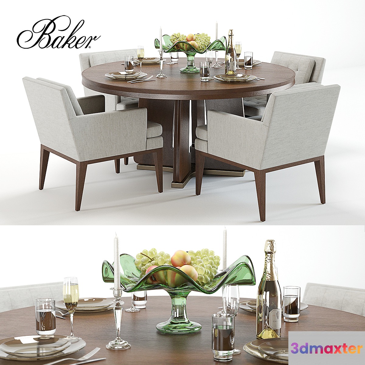 Baker Ceremony & Ojai Table set 3D Max