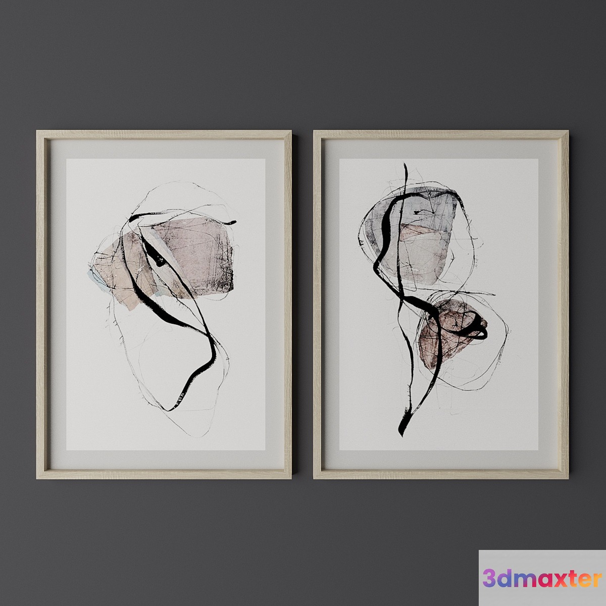 Set of the paintings 5 3D Max