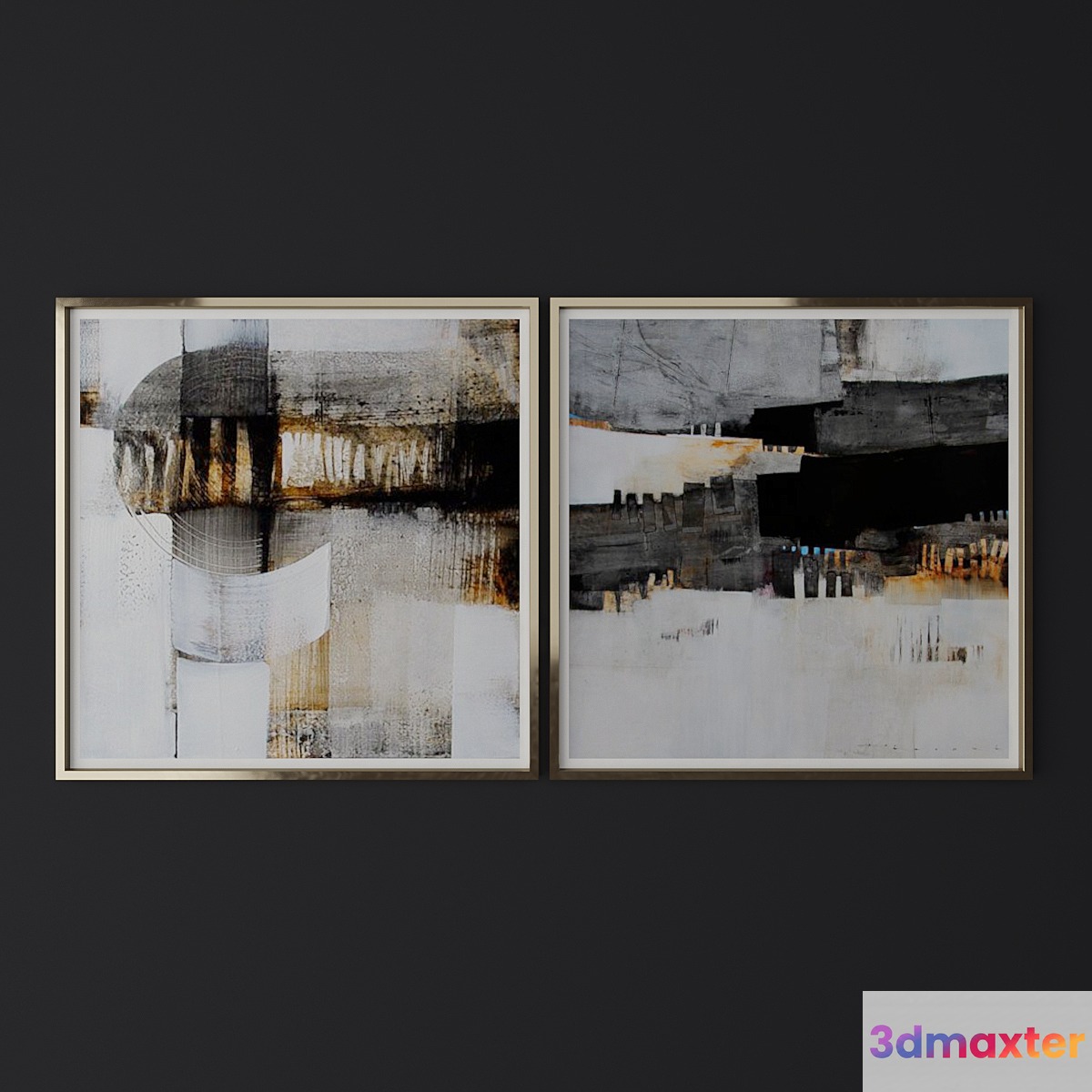 Set of contemporary art 24 3D Max