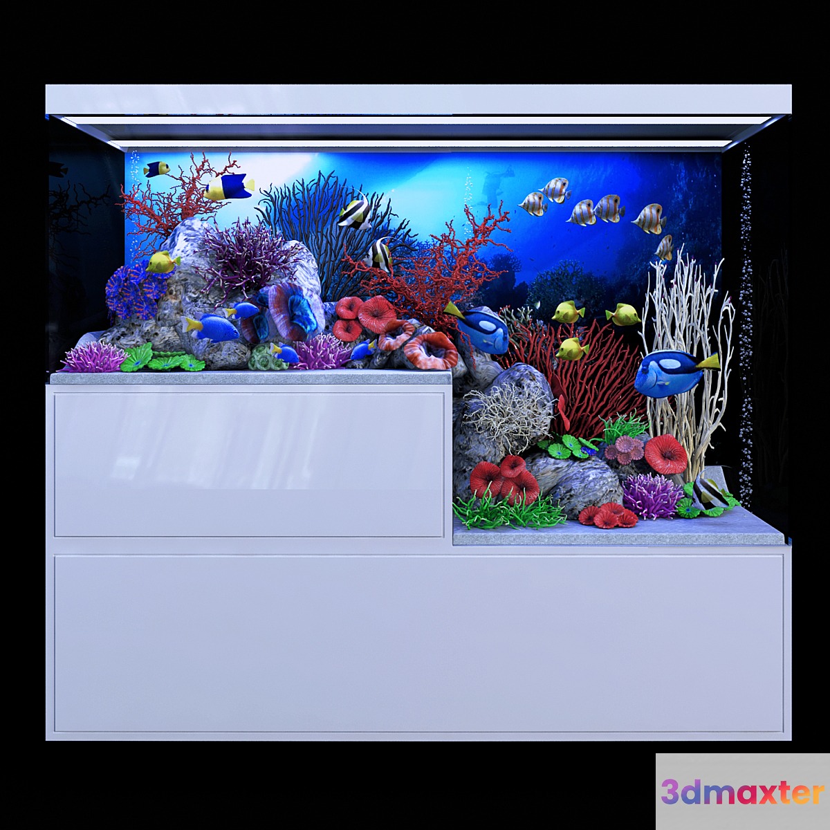 Seawater aquarium 3D Max