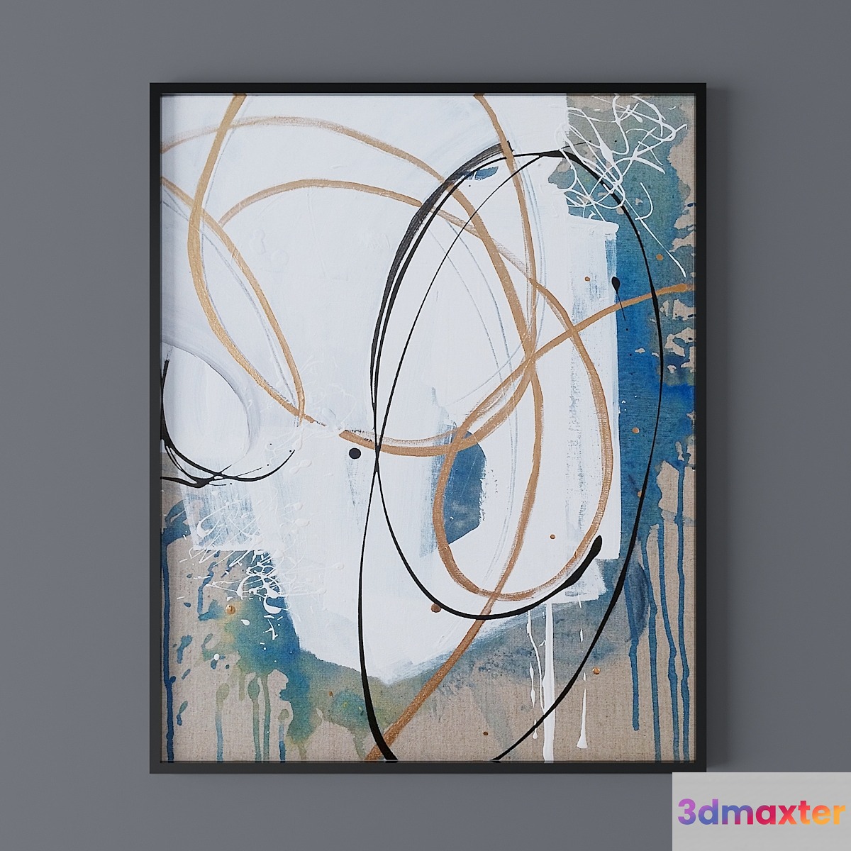 Set of abstract paintings 40 3D Max