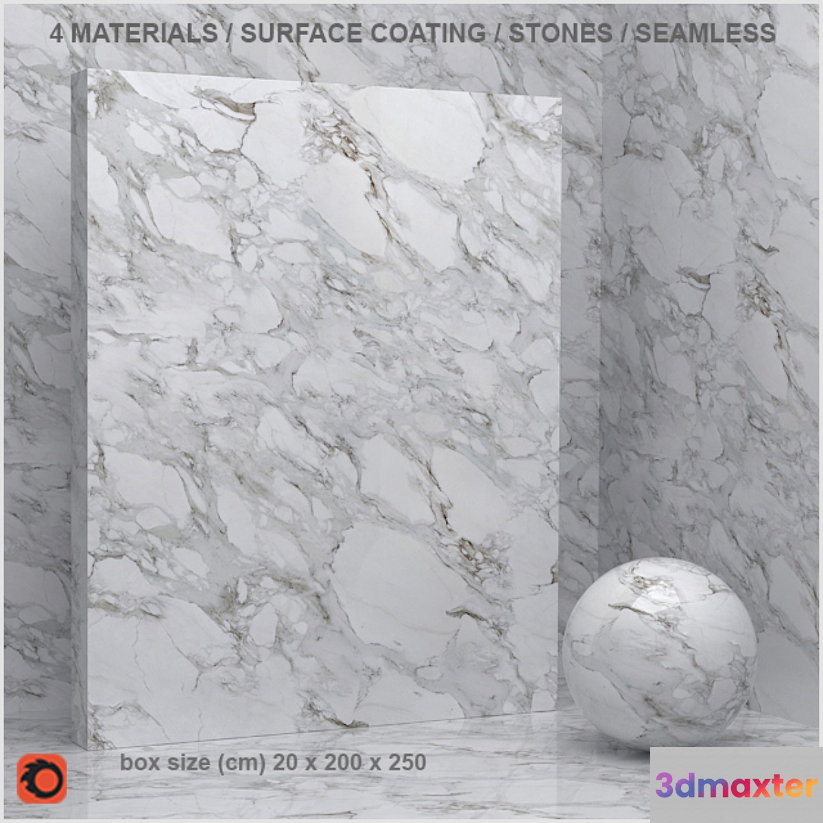 4 coating materials - stone (seamless) 3D Max