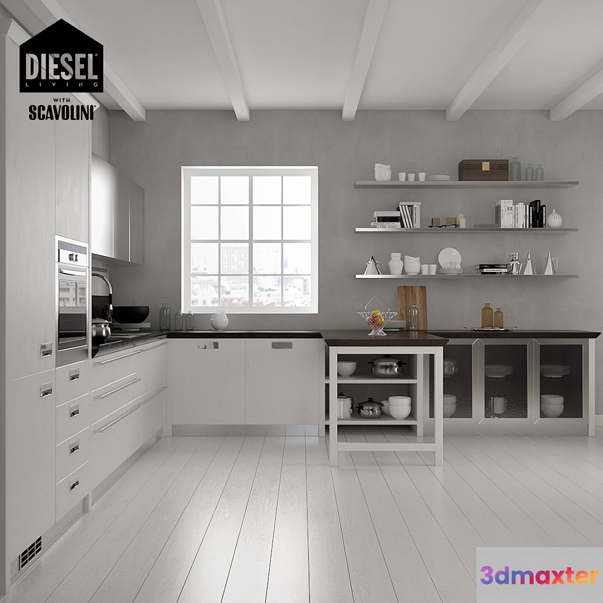 Kitchen Scavolini Diesel set 02 (V-ray3.6) 3D Max