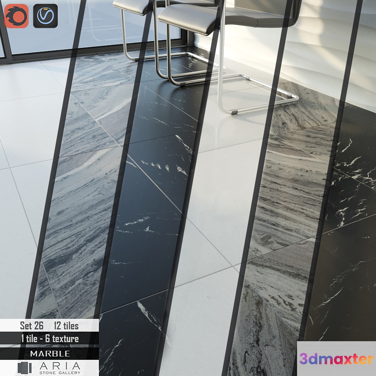 Aria stone Gallery Set 26 3D Max