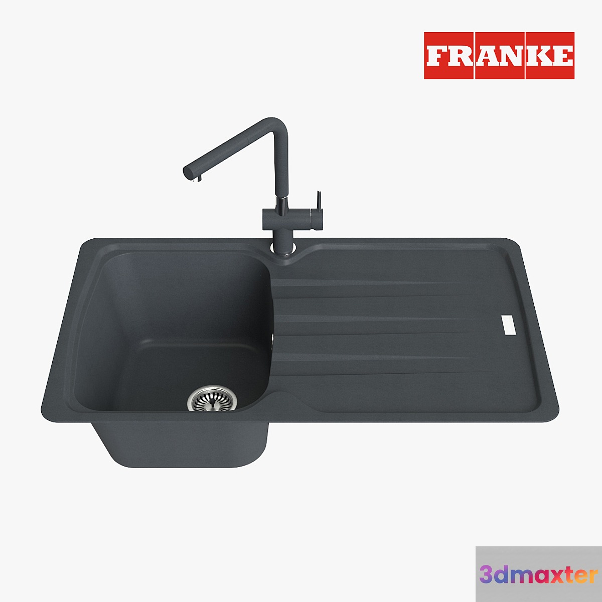 Franke Aneta Sink AZG 611 Fragranite Onyx 3D Max