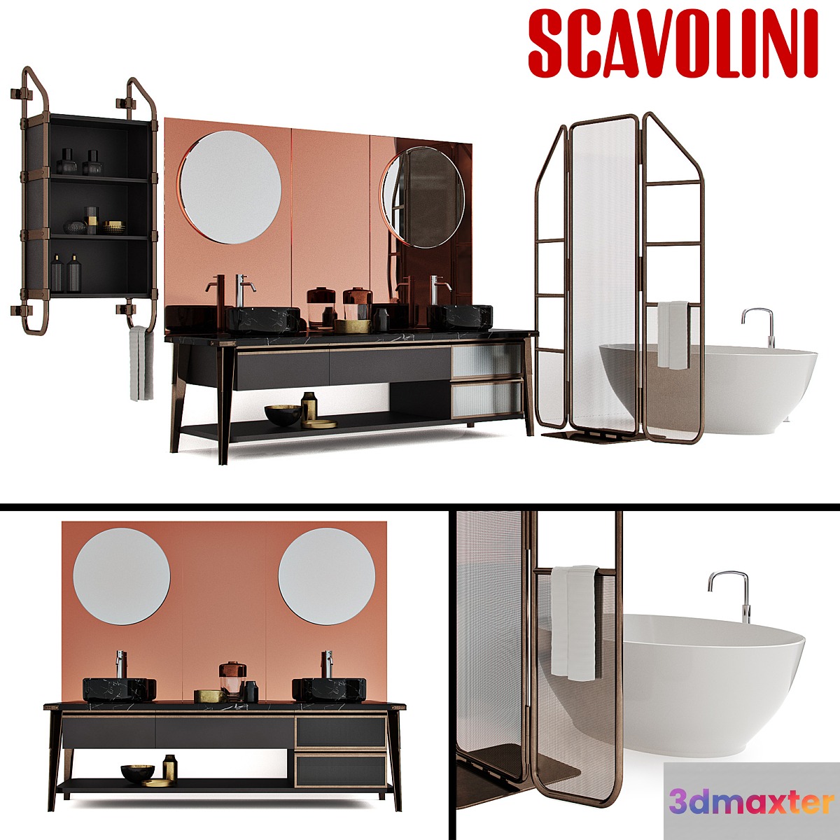 Scavolini Diesel Open Workshop Bathroom set 3D Max
