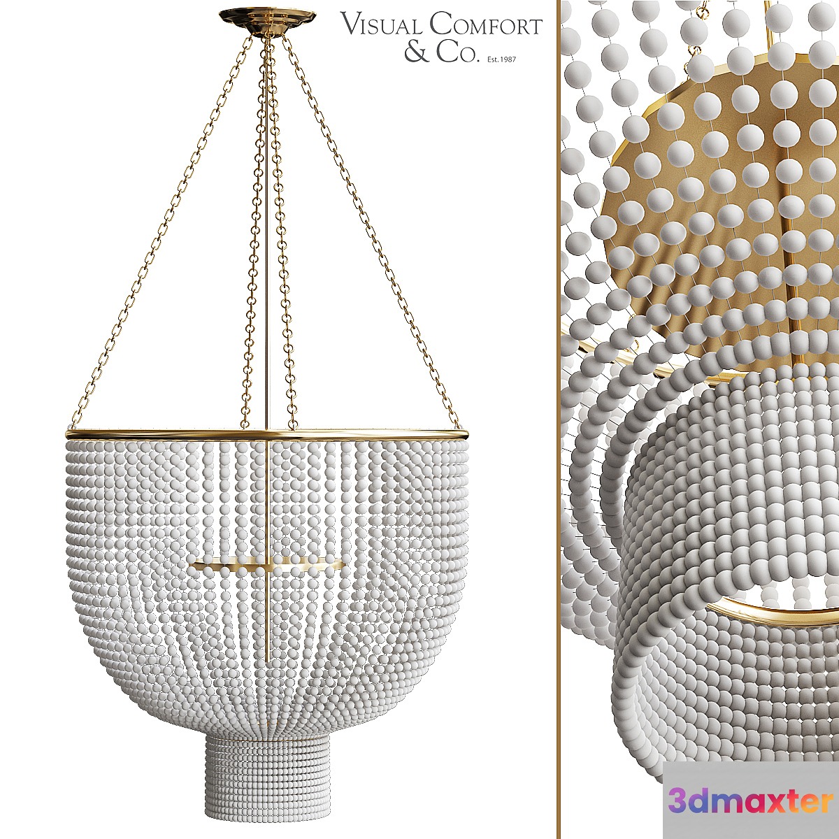 Jacqueline Two-Tier Chandelier by Visual Comfort 3D Max