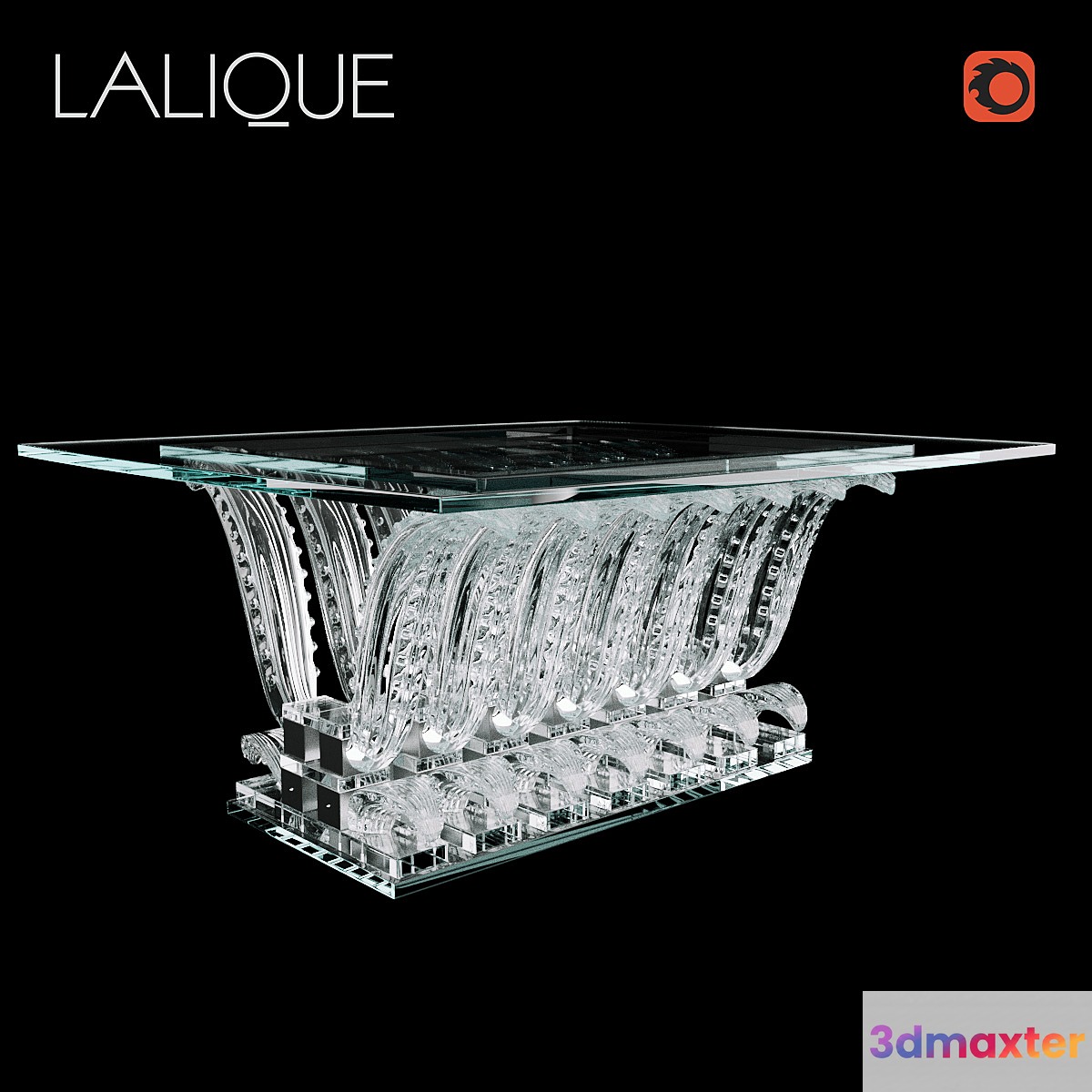 Lalique Cactus rectangular table