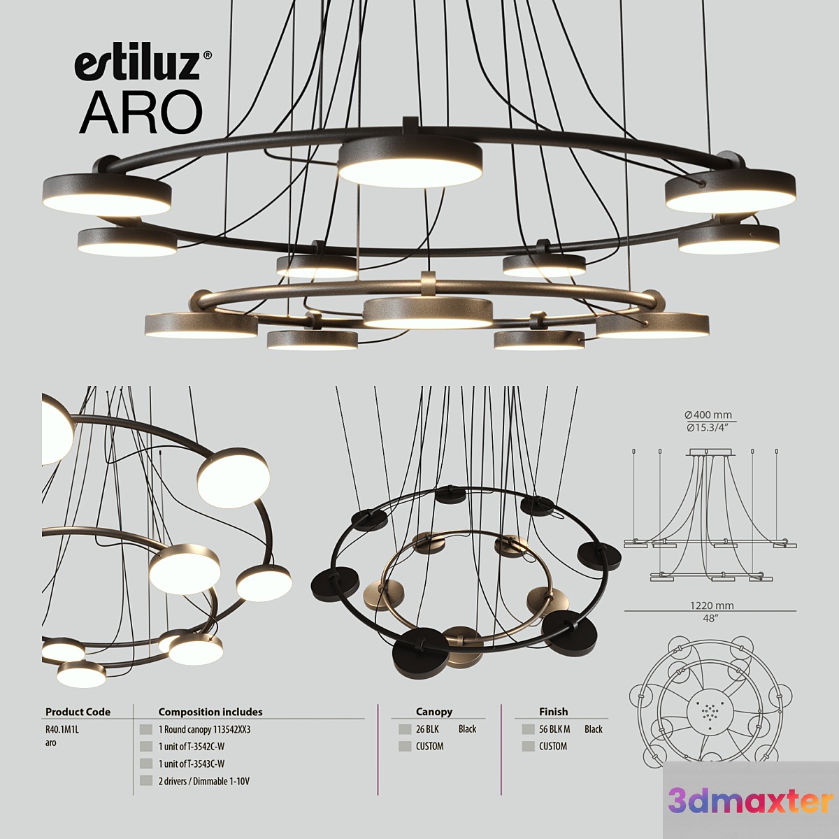 Estiluz Aro 3542 + 3543 3D Max