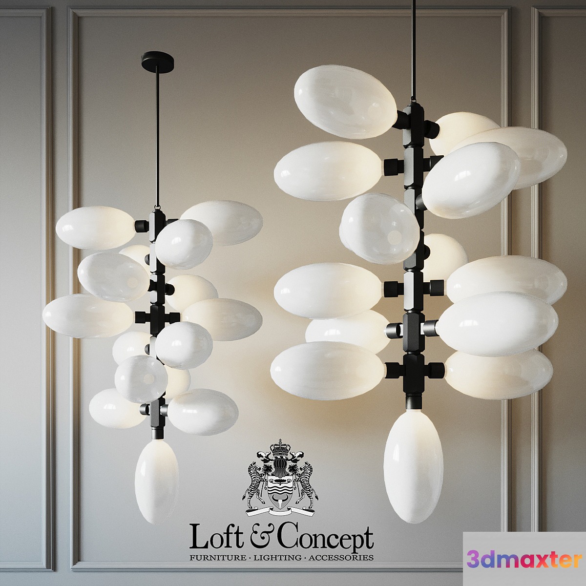 Chandelier kingdom column 15 designed 3D Max
