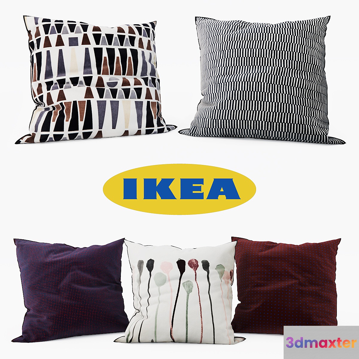 IKEA - Decorative Pillows set 6 3D Max