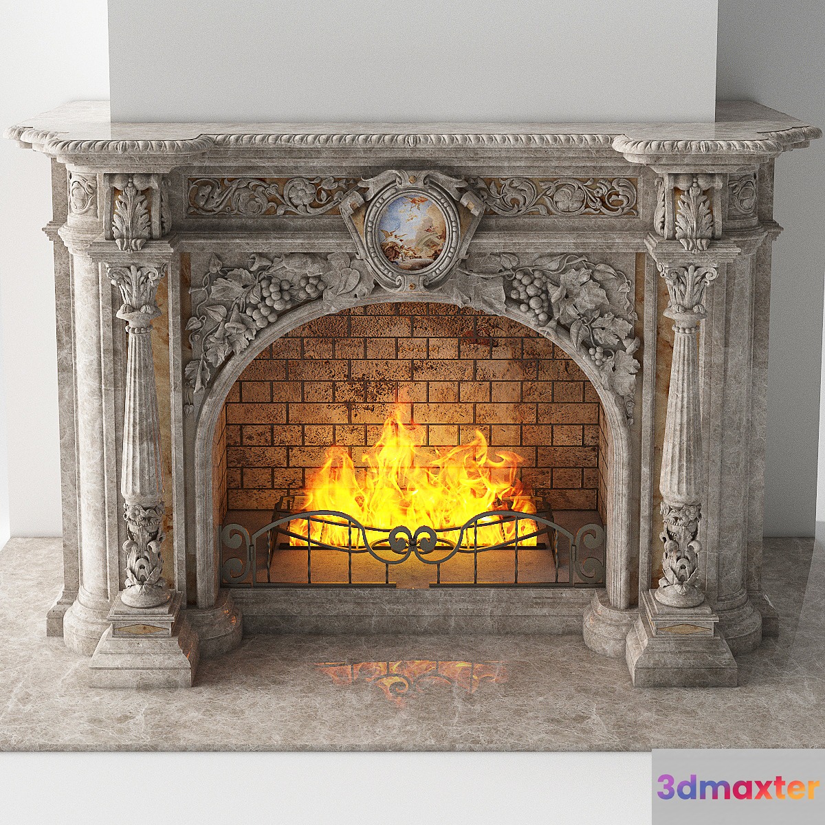 Classic Fireplace 3D Max