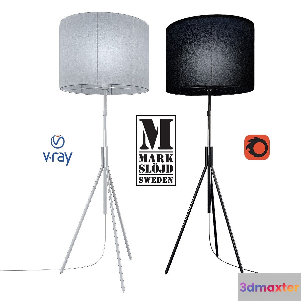 Model SLING floor lamp from the company MARKSLOJD Sweden. 3D Max