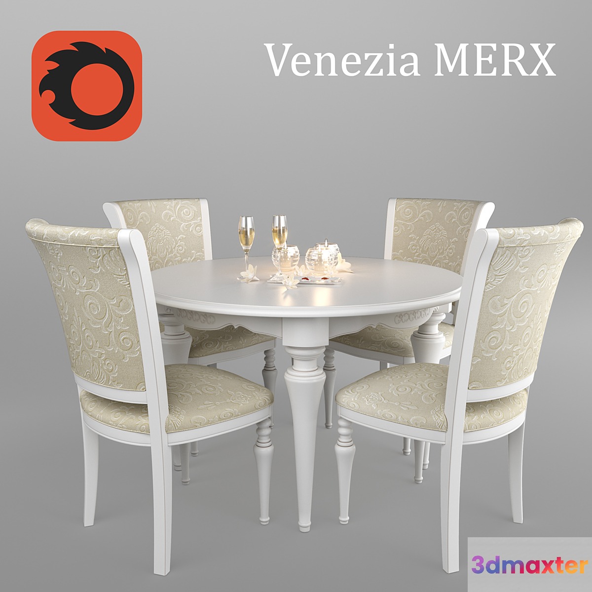 Table and chairs Venezia Merx 3D Max