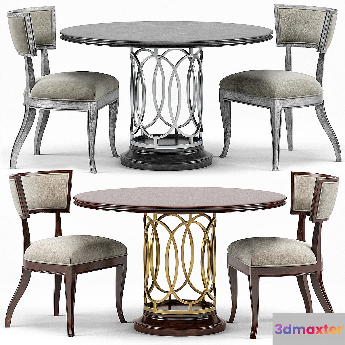 Sabrina Round Dining Table Sadowa Dining Chair 3D Max