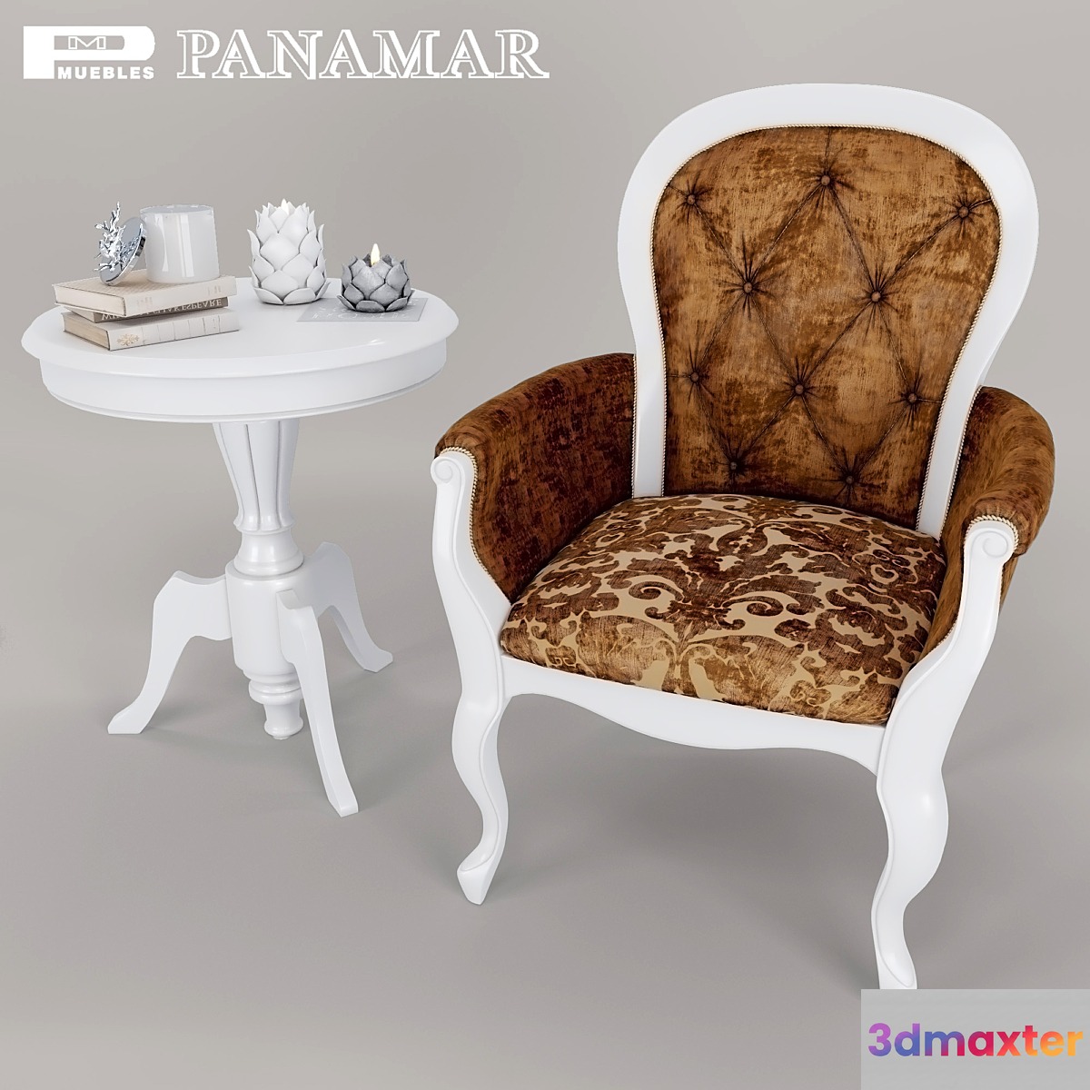 Armchair abd coffee table - Panamar 3D Max