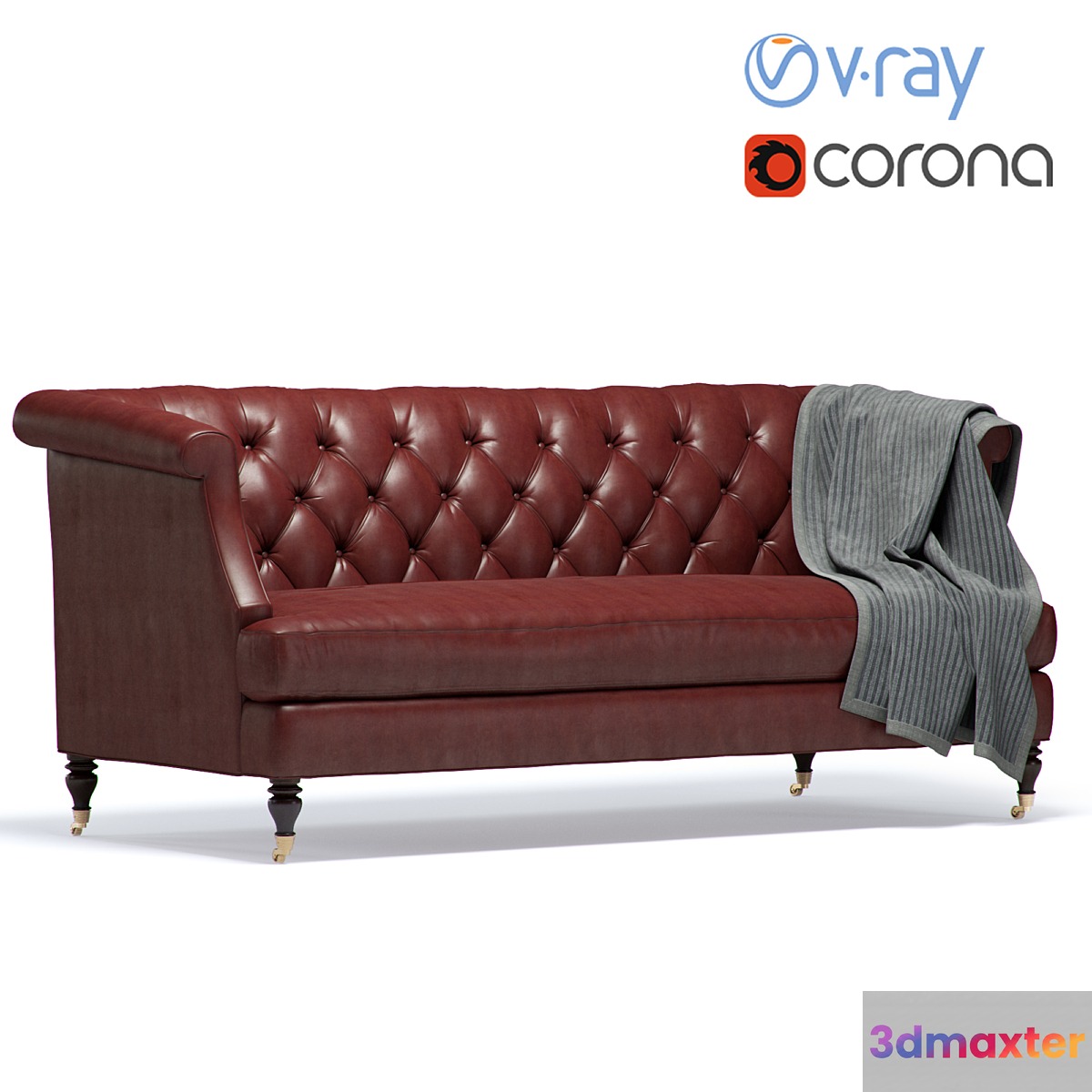Tufted 2-Seater Sofa 3D Max