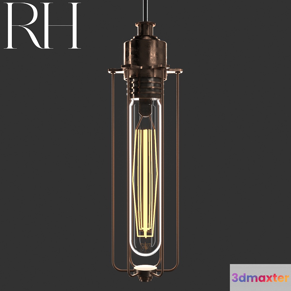RH Edison Caged Pendant 3D Max