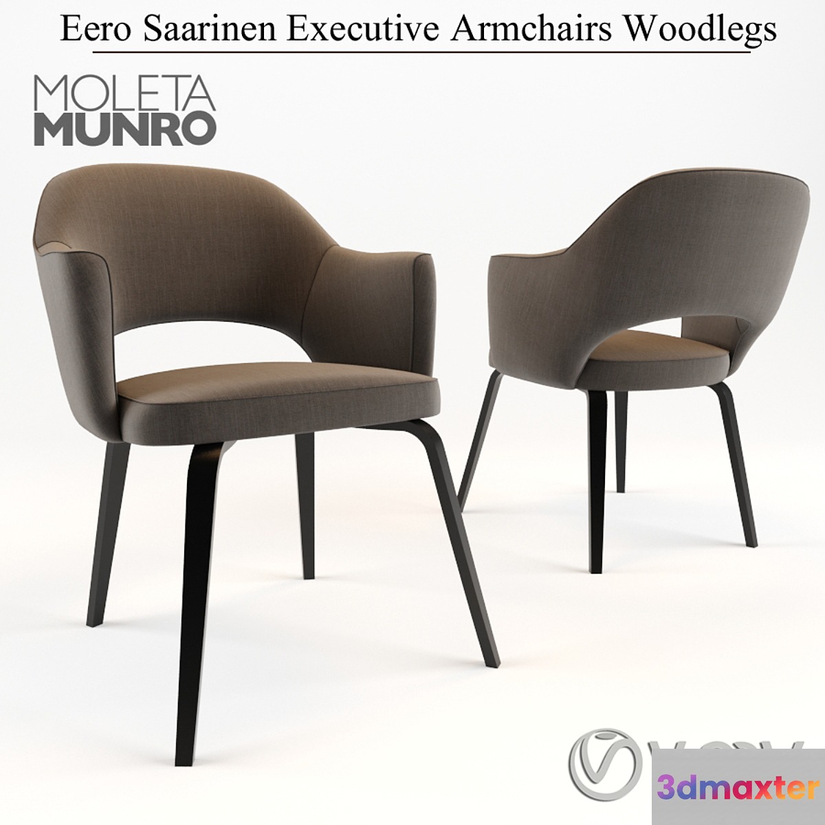 Eero Saarinen Executive Armchairs Woodlegs 3D Max