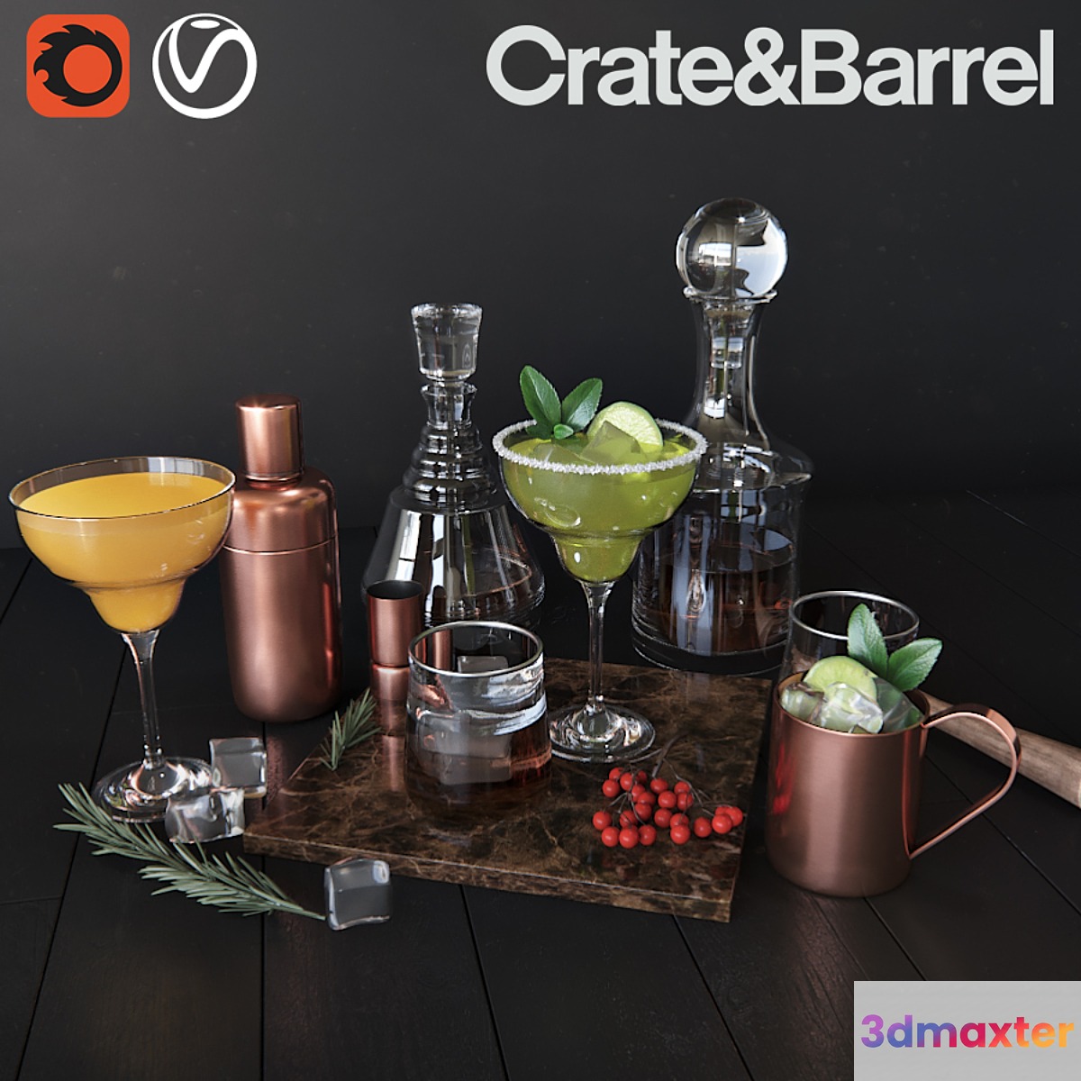 Alсohol set Crate & Barrel