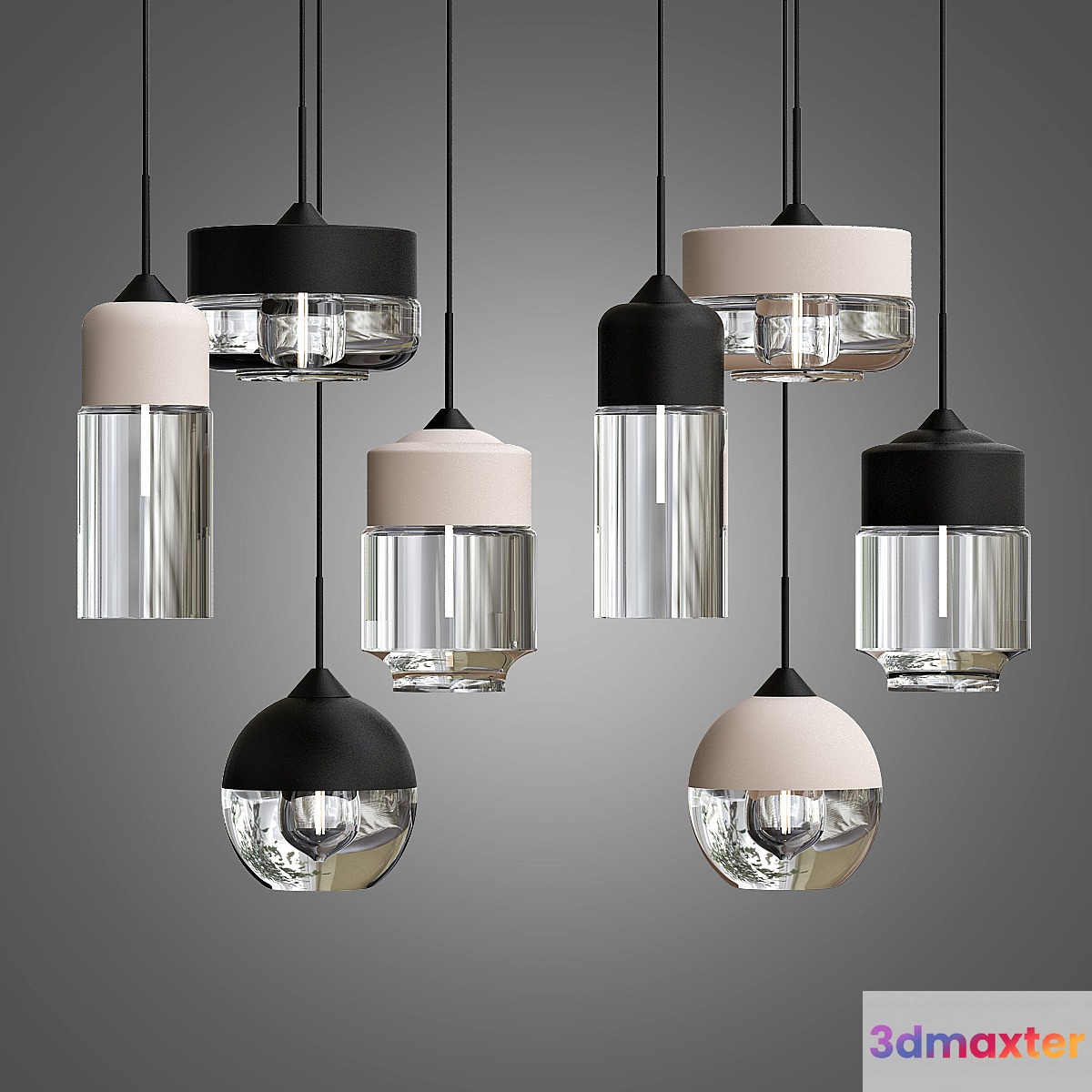Moderne Hedendaagse Retro Art Metal Glazen Hanger Lampen - No.3