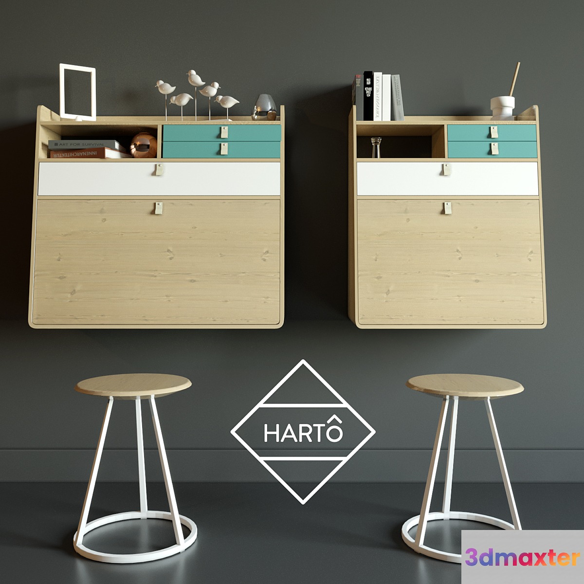 SECRETARY DESK HARTO 3D Max