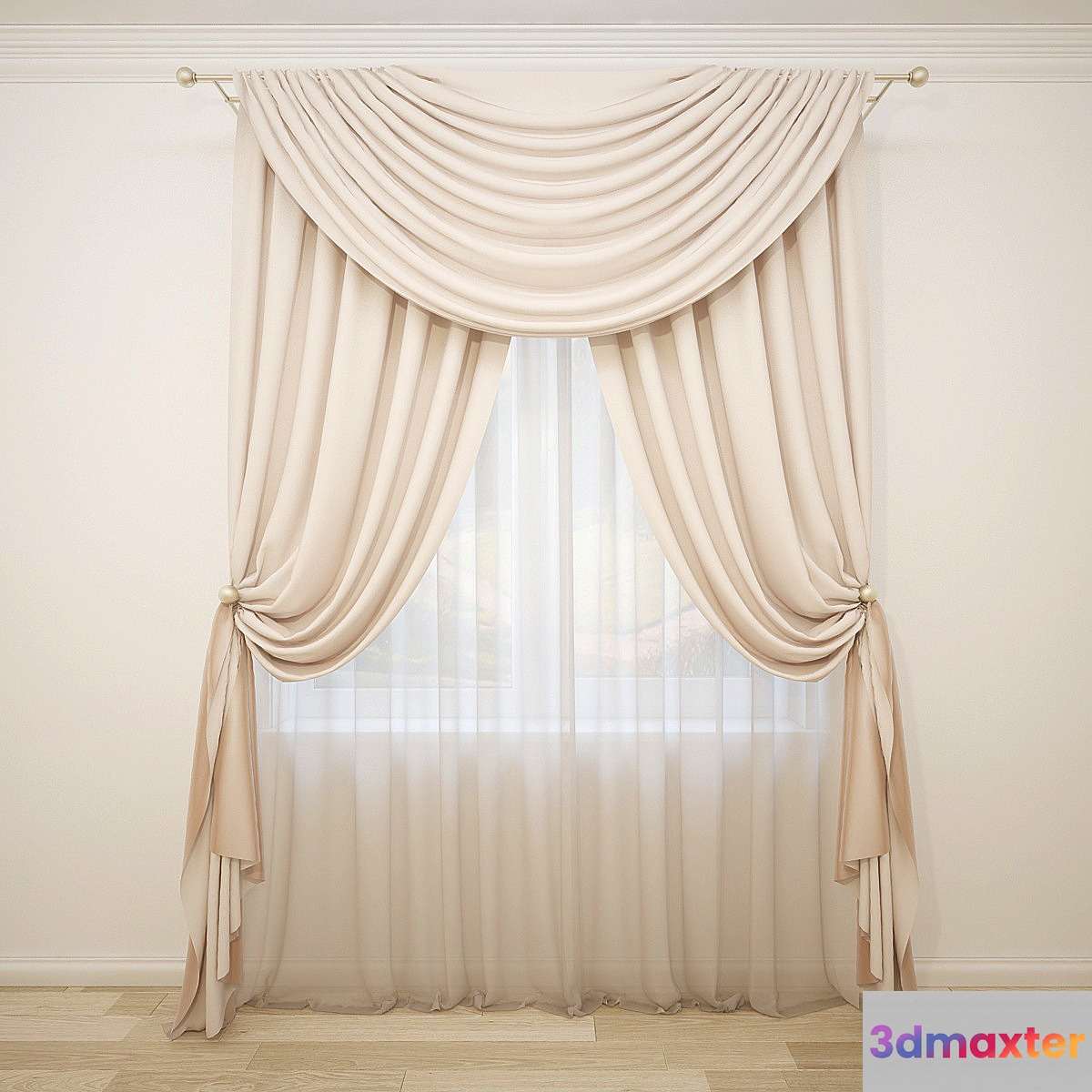 Curtain-24 3D Max