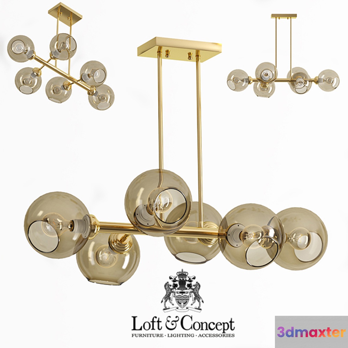 Glass Bubble Chandelier Brass Chandelier