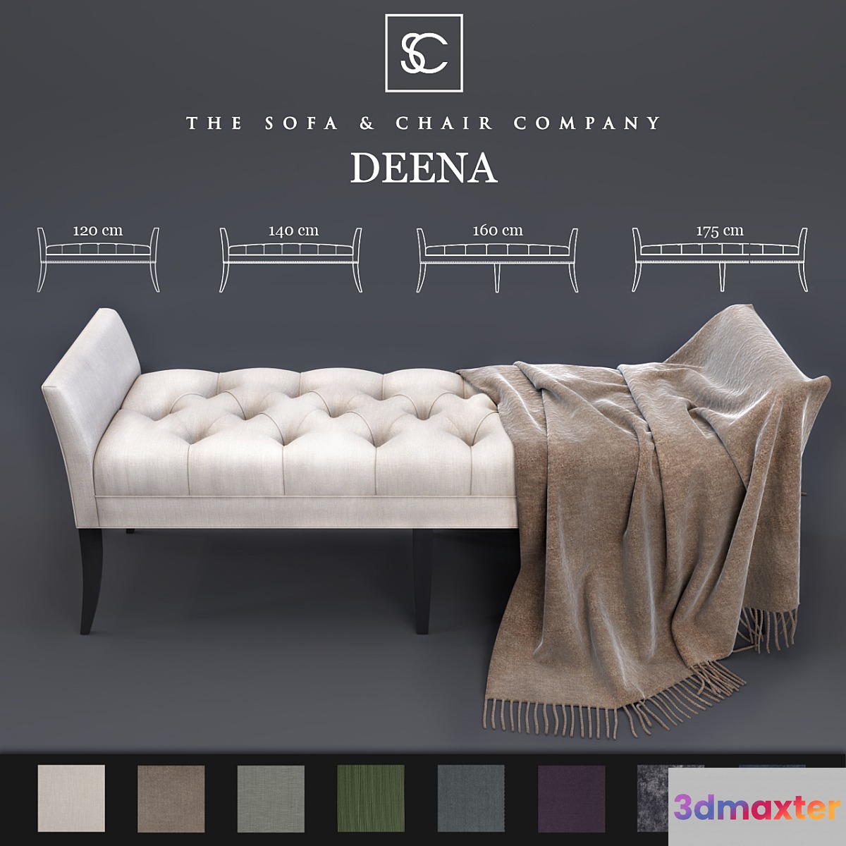 Ottoman Deena - The Sofa & Chair Company and Plaid 3D Max