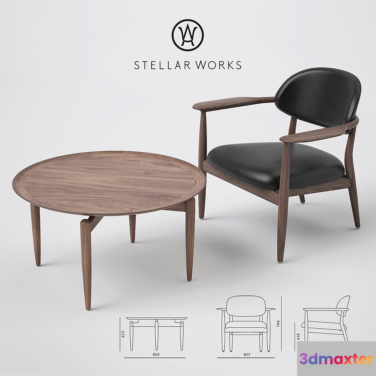 Stellar Works Slow Lounge Chair and Coffee Table