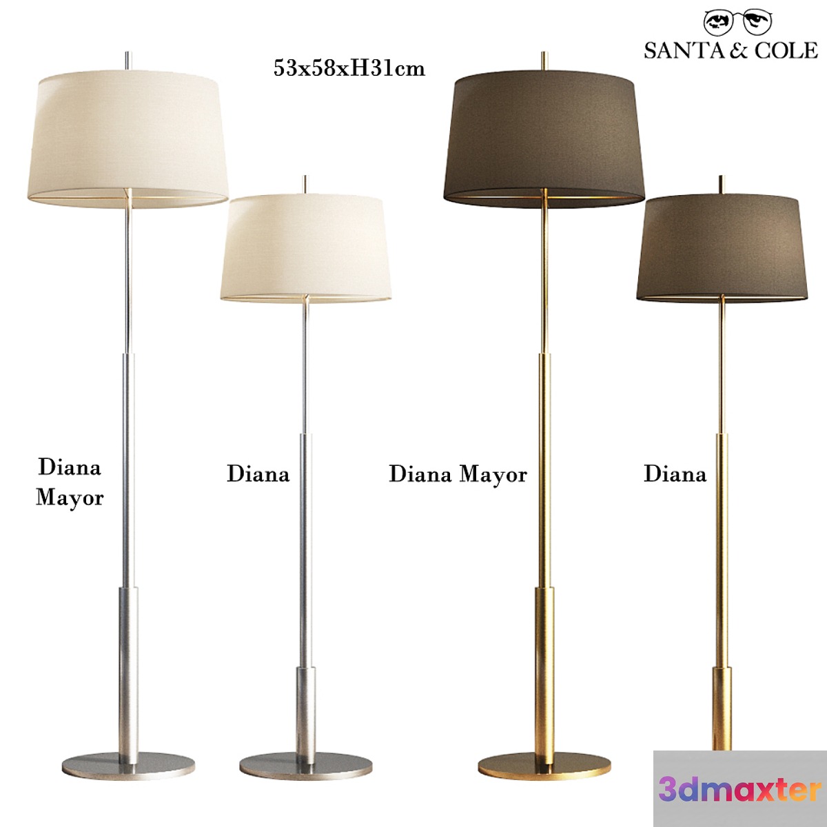 Floor Lamp Diana Santa & Cole