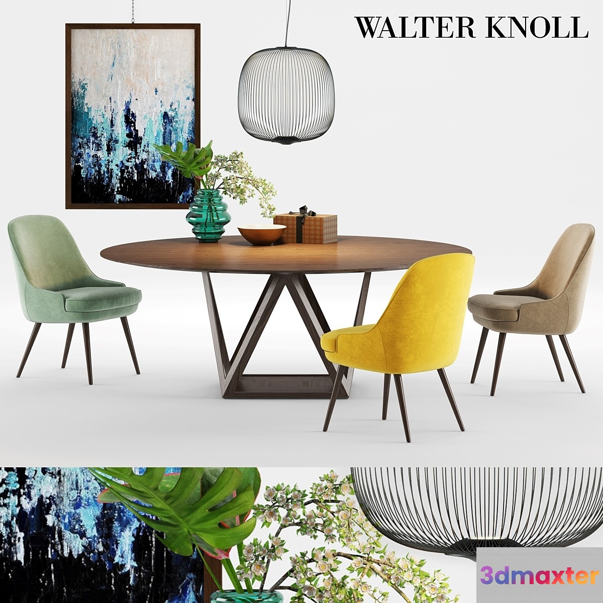Walter Knoll Tobu Table and 375 Chair
