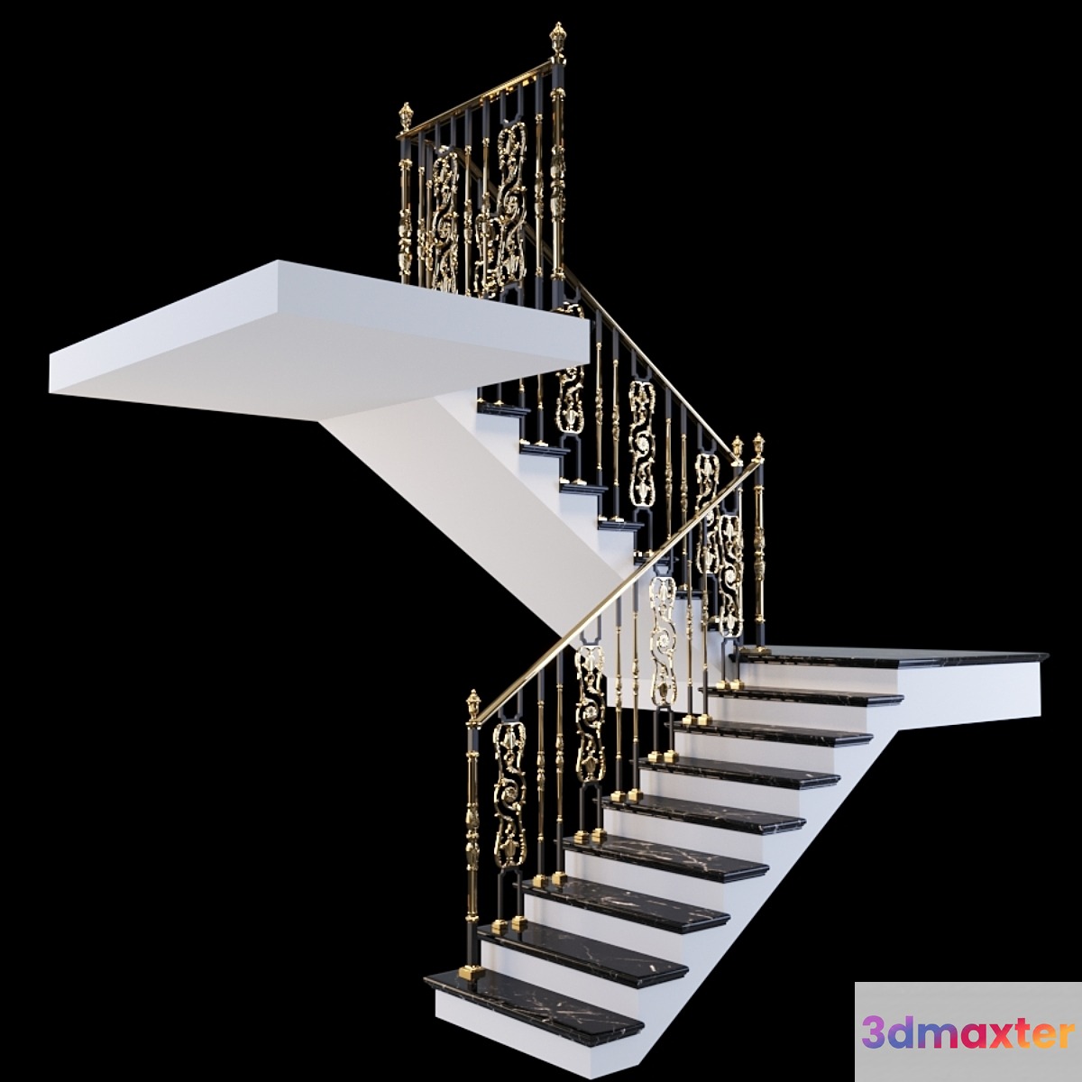 Staircase with handrails