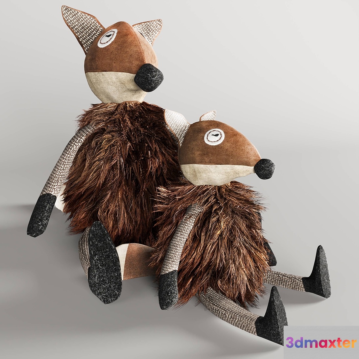 WOOLY plush fox 3D Max